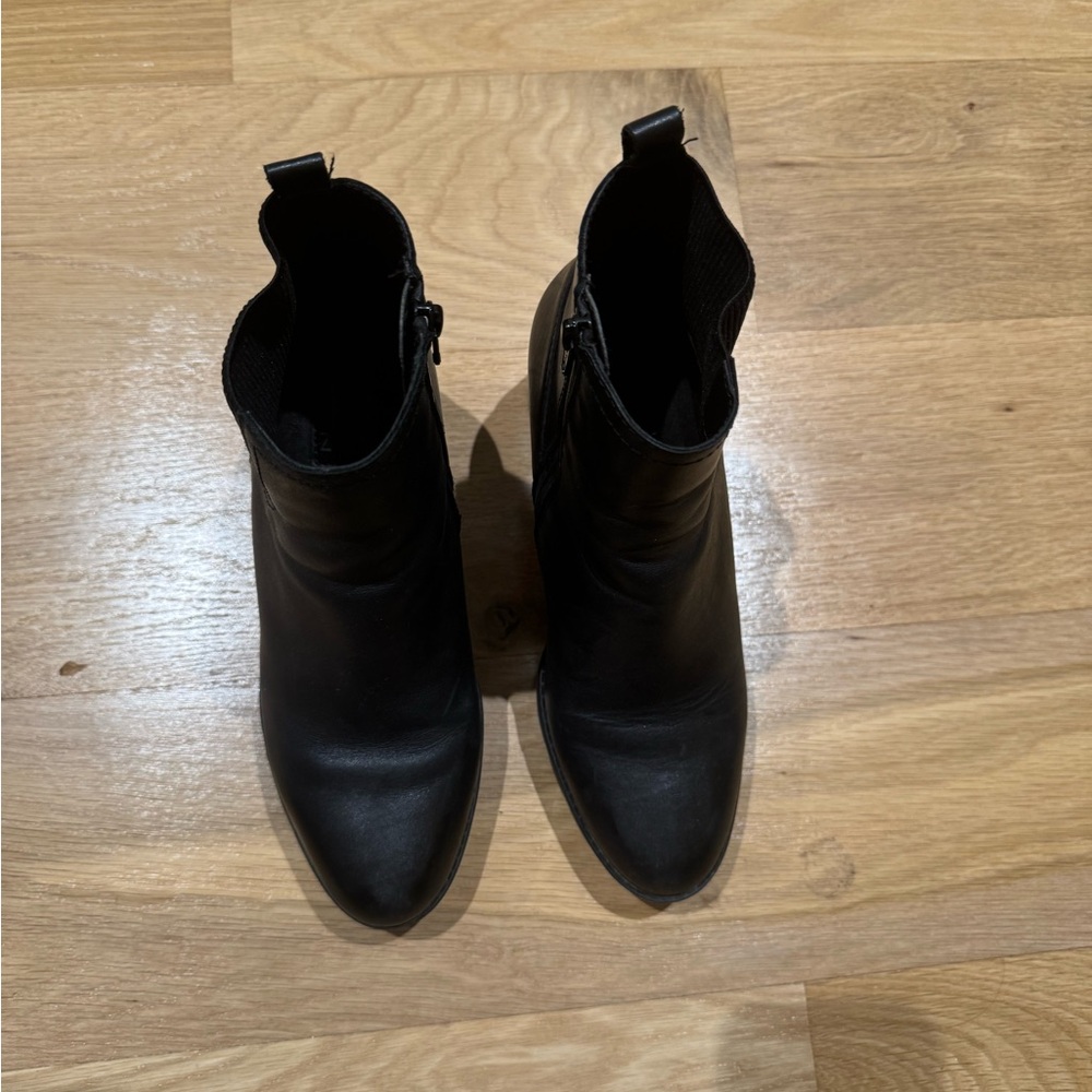 Black Leather Ankle Boots - Picture 6 of 6